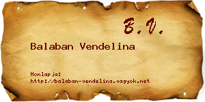 Balaban Vendelina névjegykártya